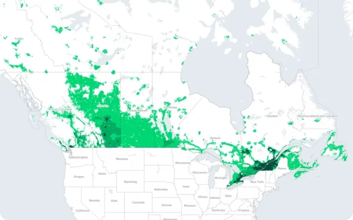 Canada coverage map